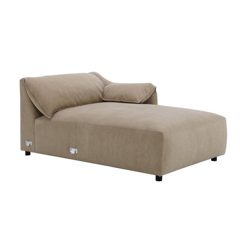 Veata - Sectional Sofa - Light Brown Suede Velvet