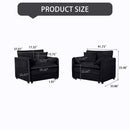 Modern Chenille Oversized Accent Chair, Comfy Single Sofa With Large Seat (Set of 2)