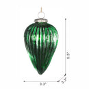 Tear Drop Ornament, Glass Decorative Hanging Christmas Tree Ornaments For Holiday Party Decorations (Set of 6) - Green