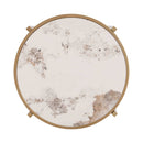 Round Table With Sintered Stone Top And Sturdy Metal Frame