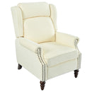 Push Back Recliner Chair Upholstered Recliner Armchair With Classic Wing Back And Solid Gourd-Shaped Legs