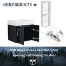 Modern Wall Mounted Bathroom Vanity With Thick Edge Resin Sink And Storage Rack