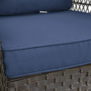 3 Pieces Conversation Set, Outdoor Wicker Rocker Swivel Patio Bistro Set, Rocking Chair With Glass Top Side Table