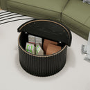 Coffee Table, Round Coffee Table, Modern Side Tables Accent End Table For Living Room, Apartment - Black