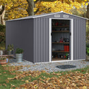 Outdoor Storage Shed Large Metal Tool Sheds, Heavy Duty Storage House With Sliding Doors