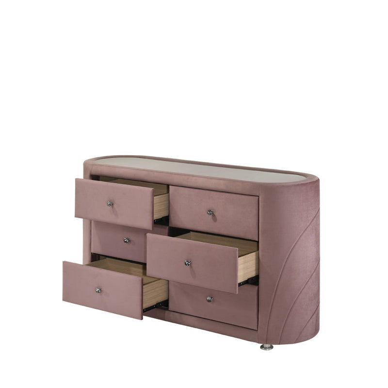 Salonia - Dresser - Pink Velvet - Atlantic Fine Furniture Inc