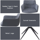 Hester - Arm Chair (Set of 2) - Gray Fabric