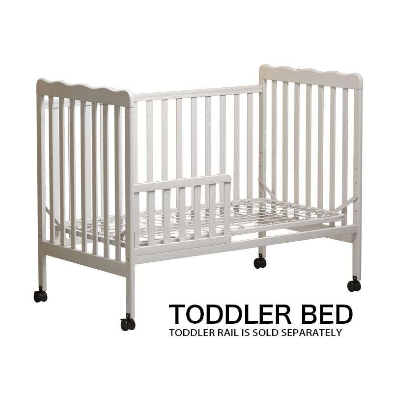 Crib 3 In 1 Convertible, Made Of Sustainable Pinewood, Non Toxic Finish, Comes With Locking Wheels, Wooden Nursery Furniture