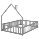 House-Shaped Headboard Floor Bed With Fence