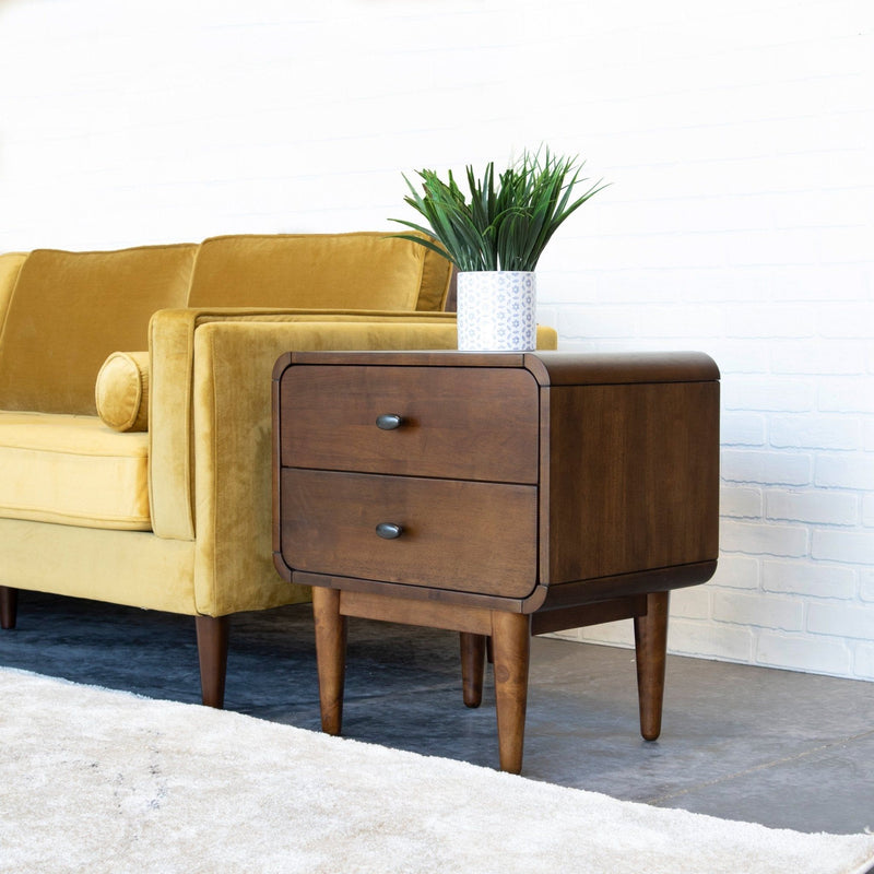 Alexa - Mid-Century Modern Style Night Stand - Brown