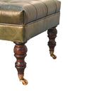 Buffalo - Leather Ottoman With Castor Legs