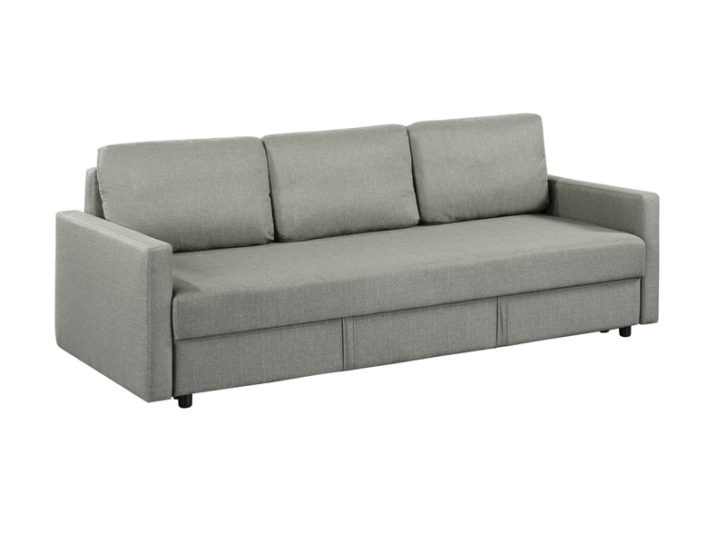 Odette - 88.5"W Gray Linen Convertible Sleeper Sofa With Storage