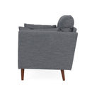 Enchantica - Upholstered Fabric Club Chair With Button Tufted And 2 Accent Pillows