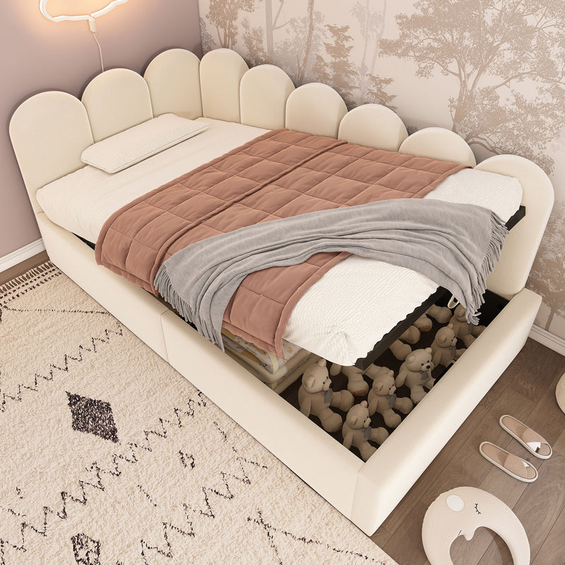 Upholstered Daybed With Metal Slatted Base