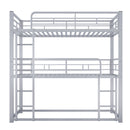 Triple Bunk Bed With Sturdy Construction And Space Saving Design