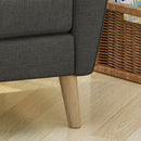Fabric Channel Stitch Club Chair With Tufted Back - Gray