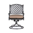 Patio Outdoor Dining Swivel Rocker Chairs With Cushion (Set of 2)