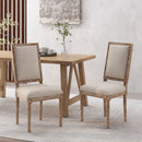 French Country Style Dining Chair With Upholstered Seating And Fluted Legs