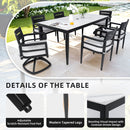 Outdoor Modern Patio Dining Table, Post Tapered Legs, Weatherproof & Rust Free