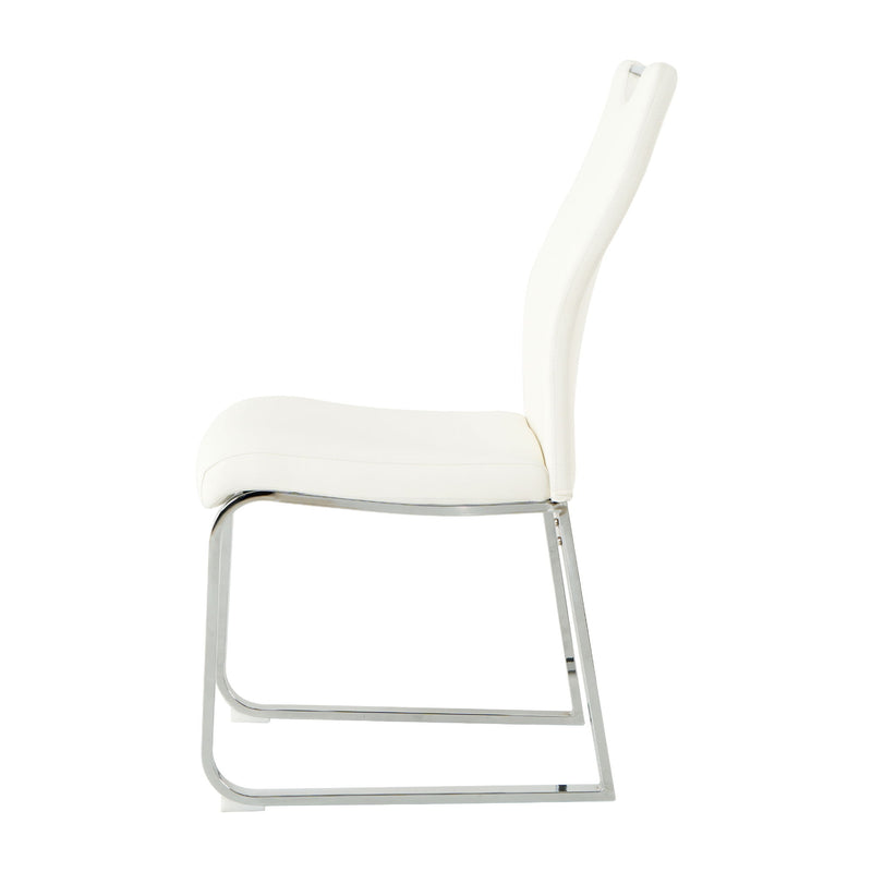 Modern Upholstered Dining Chair Electroplated Metal Legs (Set of 2)