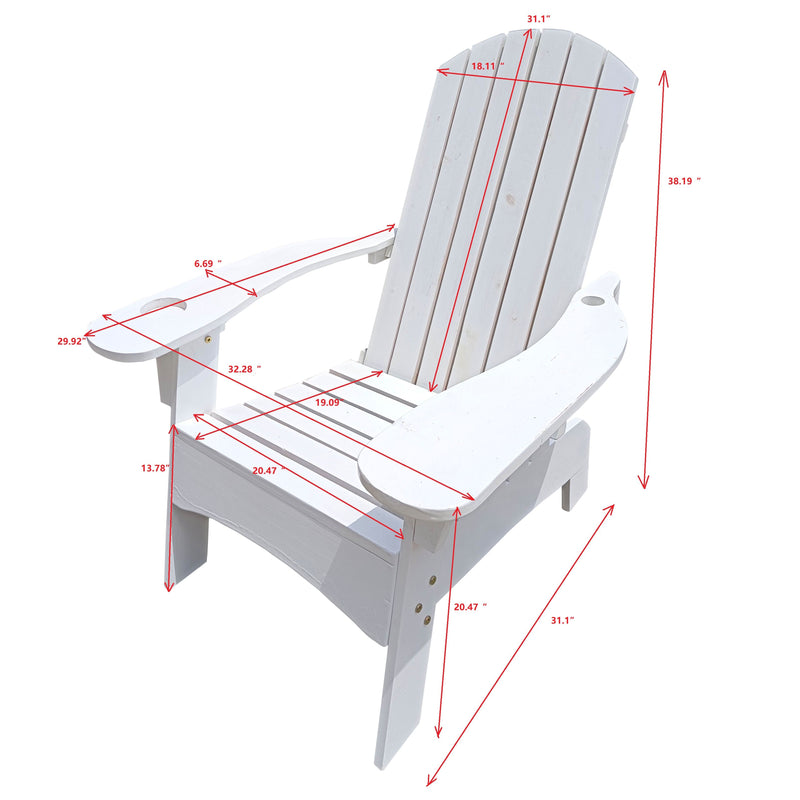 Outdoor Or Indoor Adirondack Chair With An Hole To Hold Umbrella On The Arm