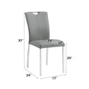 Pagan - Side Chair (Set of 2) - Gray PU & Chrome Finish - Atlantic Fine Furniture Inc