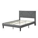 Upholstered Platform Bed Frame With Headboard, Wood Slat Support