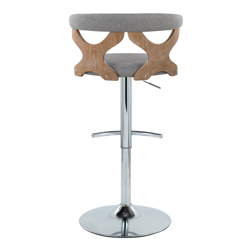 Gardenia - Contemporary Adjustable Barstool With Swivel / Rounded T Footrest (Set of 2)