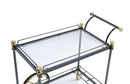 Cyrus - Clear Glass Serving Cart - Black / Gold