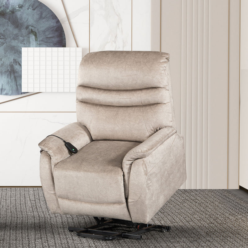 Comfortable Electric Lift Chair, Made Of High Grade Leather, Provides Full Body Support And Convenient Remote Control Operation, Making It An Ideal Choice For The Elderly And Those With Limited Mobili - Light Gray