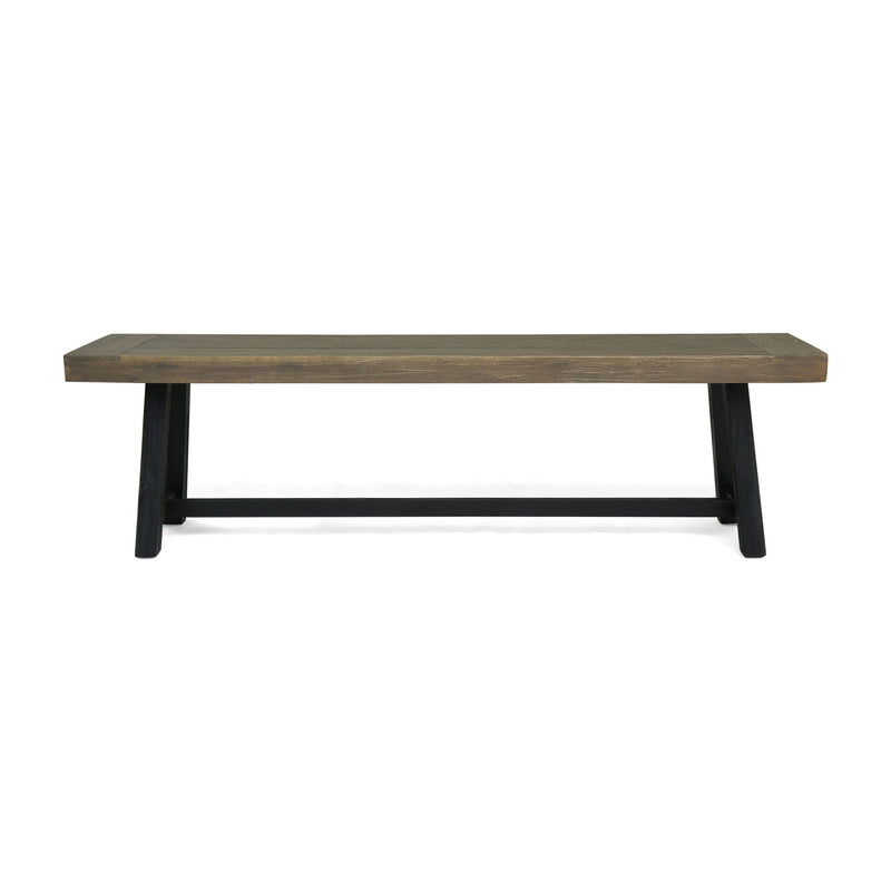 Cloud - Outdoor Bench With Acacia Wood Frame And Slat Panel Design