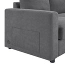 Modern L-Shaped Sectional Sofa With Curved Chaise, USB Ports, And Side Storage Pockets