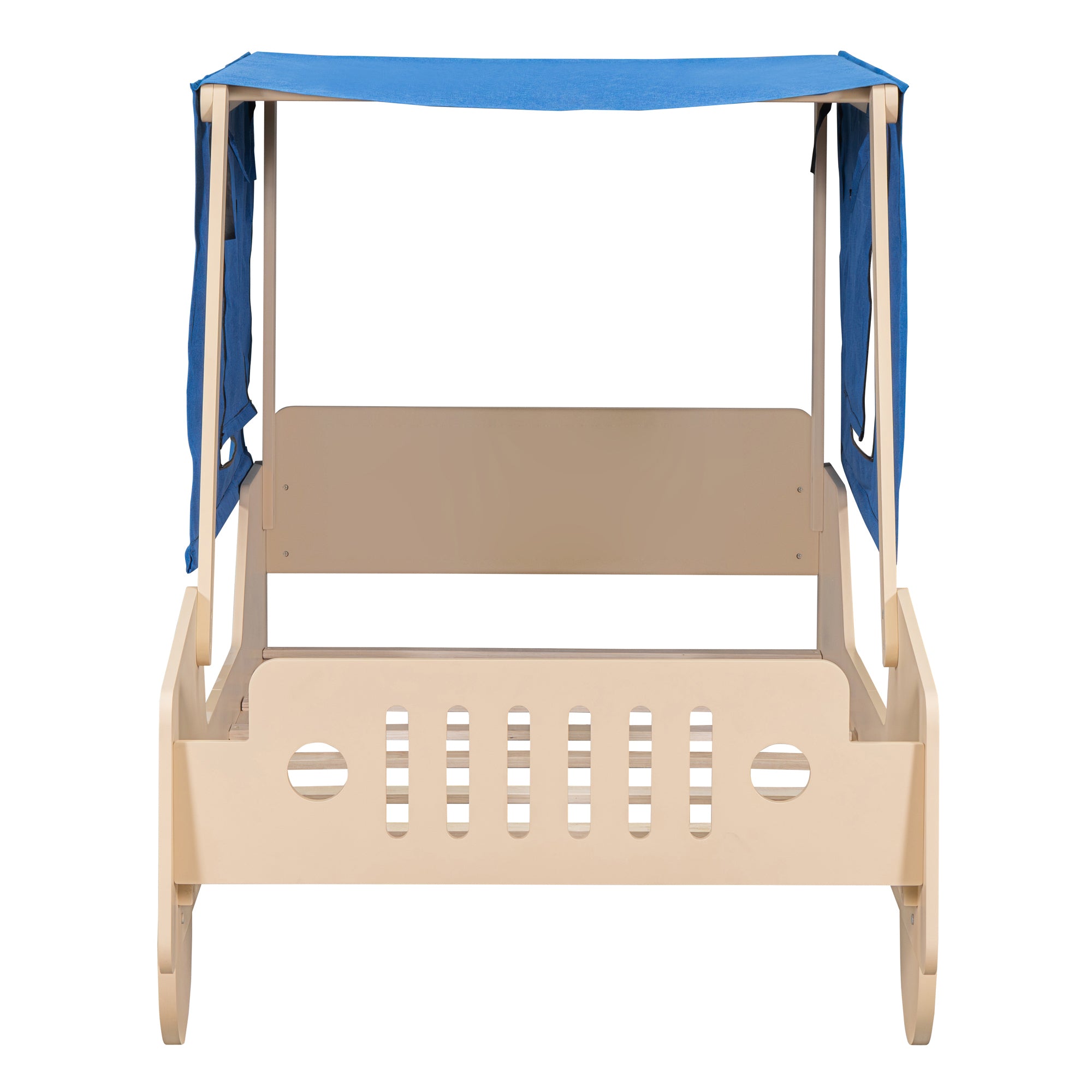 Twin Size Car Shaped Bed with Tents,Natural - Atlantic Fine Furniture Melbourne FL