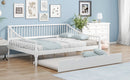 Full Size Daybed with Trundle and Support Legs, White