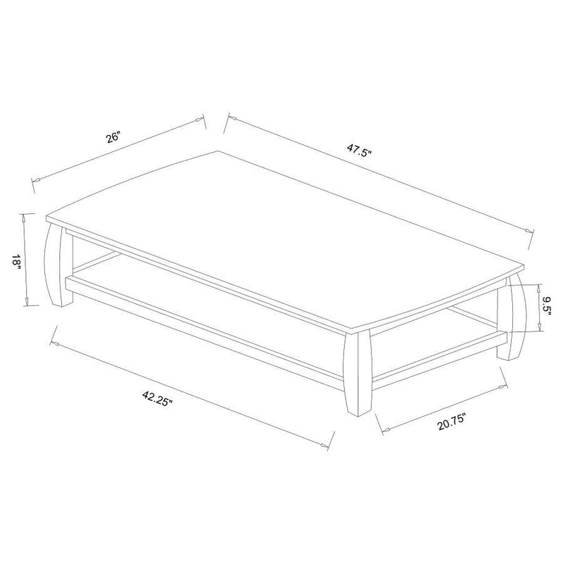 Dixon - 1-Shelf Rectangular Wood Coffee Table Espresso - Cappuccino