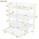 Triple Bunk Bed With Trundle, Heavy Duty Steel Construction