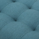 Modern Fabric Bench With Padded Seat And Wide U Shape Design - Teal