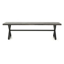 Modern Aluminum Outdoor Dining Bench With X Base