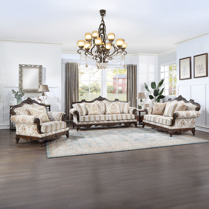 Nayla - Chair - Pattern Fabric & Walnut Finish - Atlantic Fine Furniture Inc