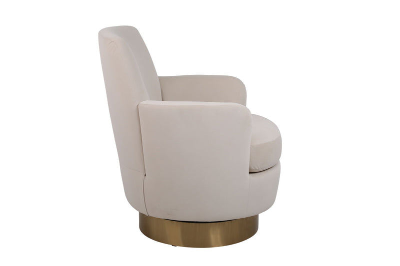 Swivel Barrel Chair, Swivel Accent Chairs Armchair For Living Room, Reading Chairs For Bedroom Comfy, Round Barrel Chairs With Gold Stainless Steel Base