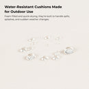 4 Piece Patio Furniture Set With Acacia Wood Table Top And Cushions