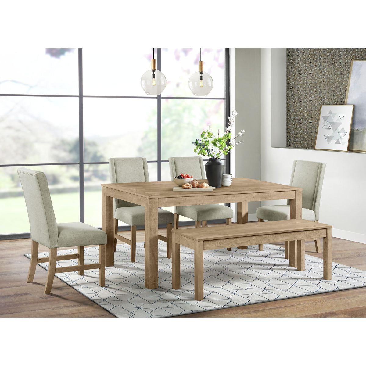 Eleanor 2.0 Standard Height Dining Set in Light Brown by Elements International, view 9