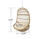 Rustic Hanging Basket Chair With Cushion