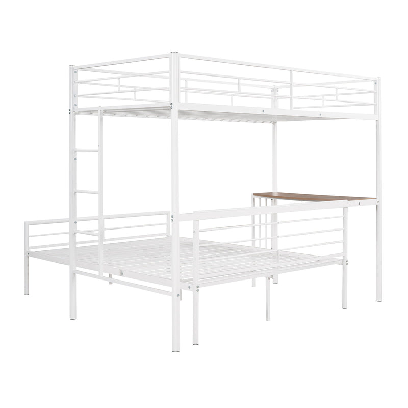 Bunk Bed With Desk, Ladder And Quality Slats For Bedroom