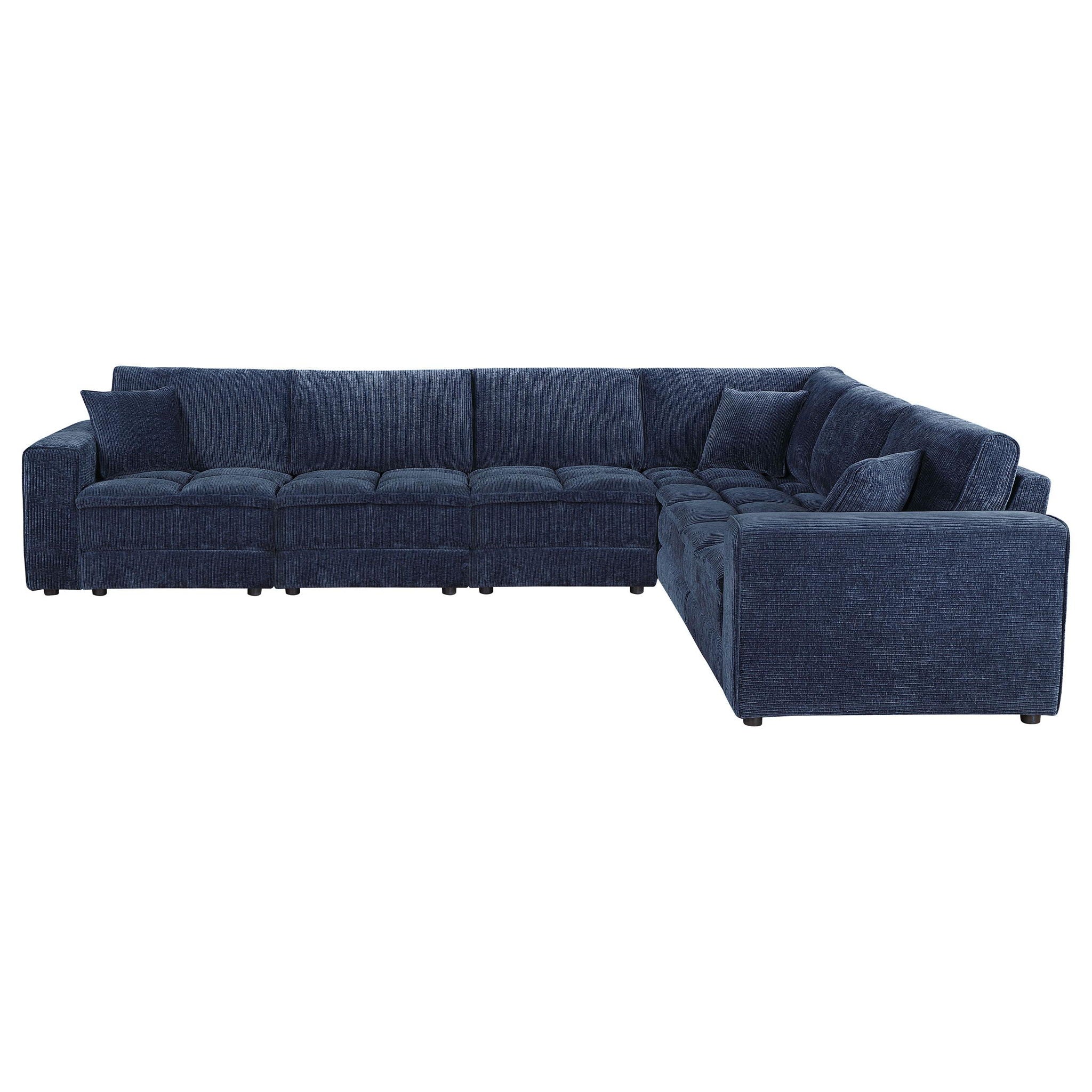 Atlantic 6-piece Upholstered Modular Sectional Sofa Blue