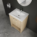 Modern Freestanding Bathroom Vanity With Ceramic Sink And Soft Closing Doors