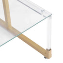 2 Tier Acrylic Glass End Table For Living Room