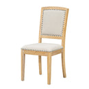 Topmax - Rustic Extendable Dining Table Set With Removable Leaf, 6 Upholstered Armless Dining Chairs And 2 Padded Arm Chairs, 9 Pieces