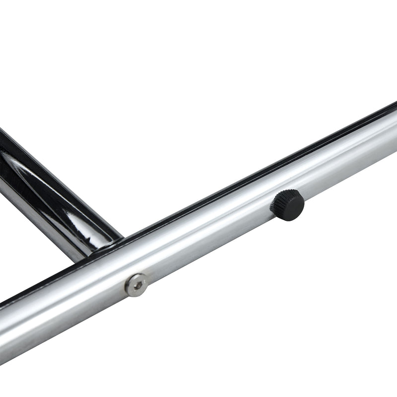 Shoe Changing Bench With Silver Metal Legs For Versatile Use - Black