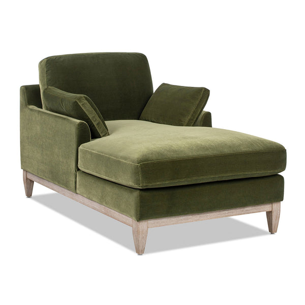 Pasadena - Modern Farmhouse Chaise Lounge Chair - Olive Green